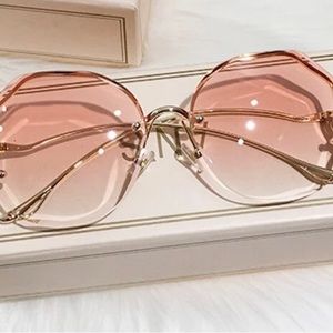 Oversized Round Vintage Inspired Sunglasses Pink Gold